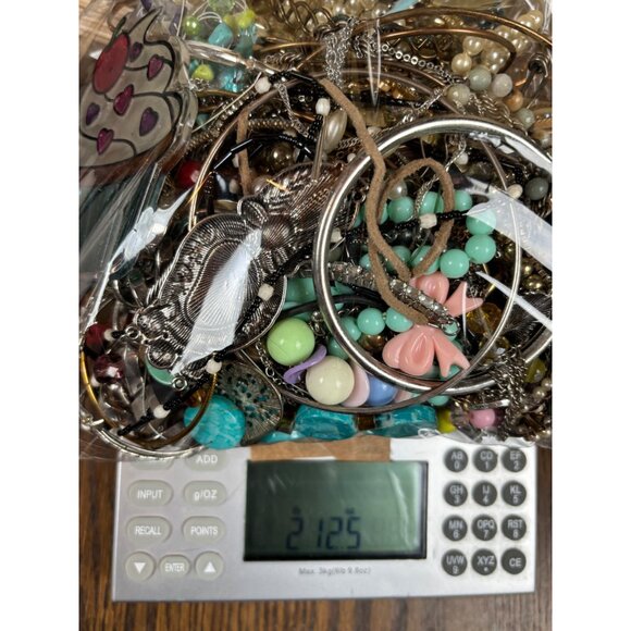Mixed Craft Jewelry Lot 2lbs 12oz Vintage & Modern Bangles Necklaces Earrings - Picture 2 of 11